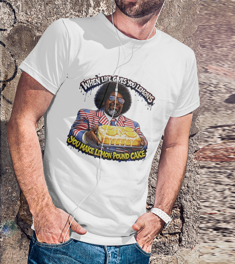 When Life Gives You Lemons You Make Lemon Pound Cake Patriotic Suit And Sunglasses T-Shirt
