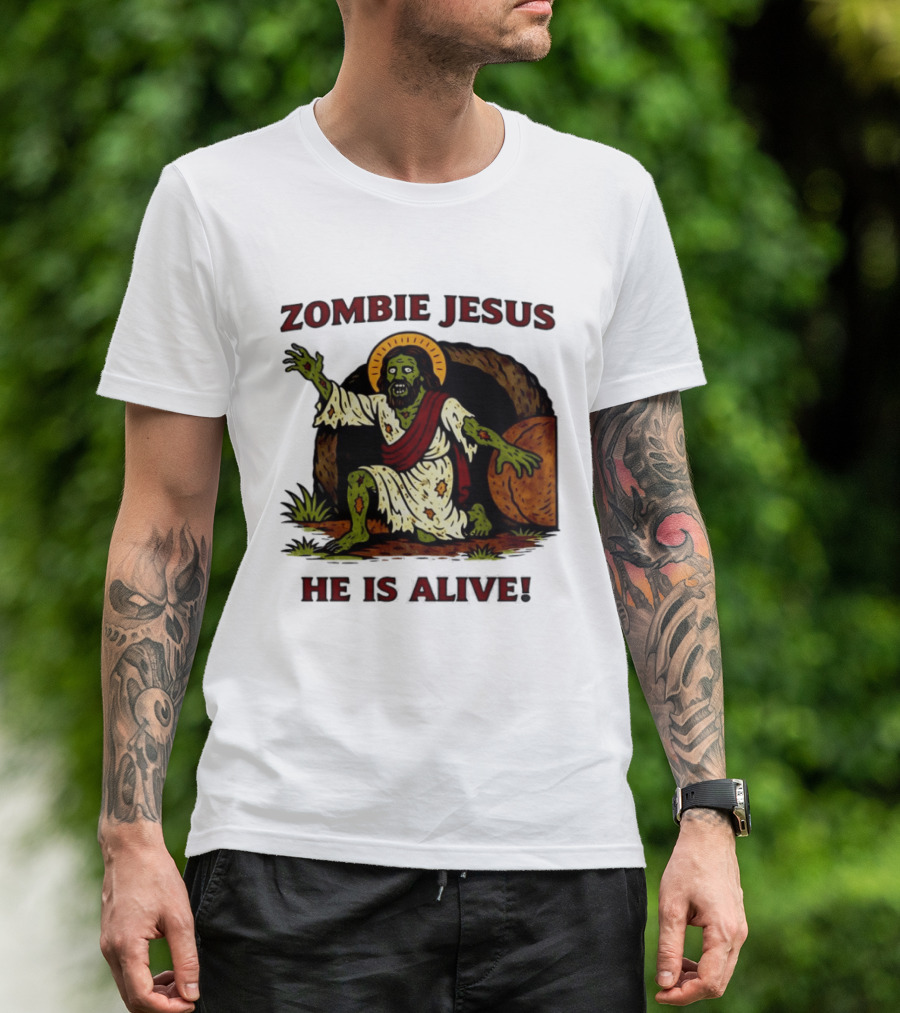 Zombie Jesus He Is Alive Resurrection Meme T-Shirt