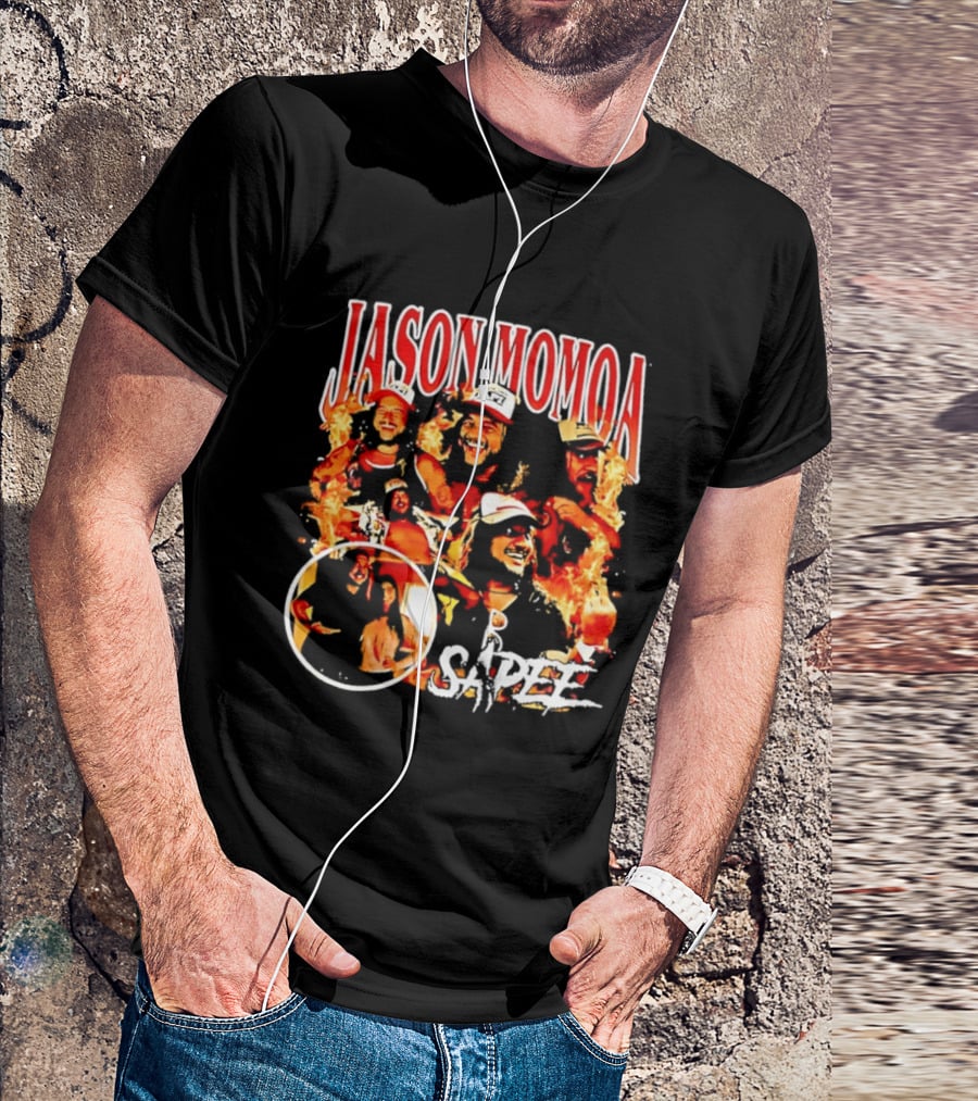 Jason Momoa Sapee Blazing Fire Faces T-Shirt