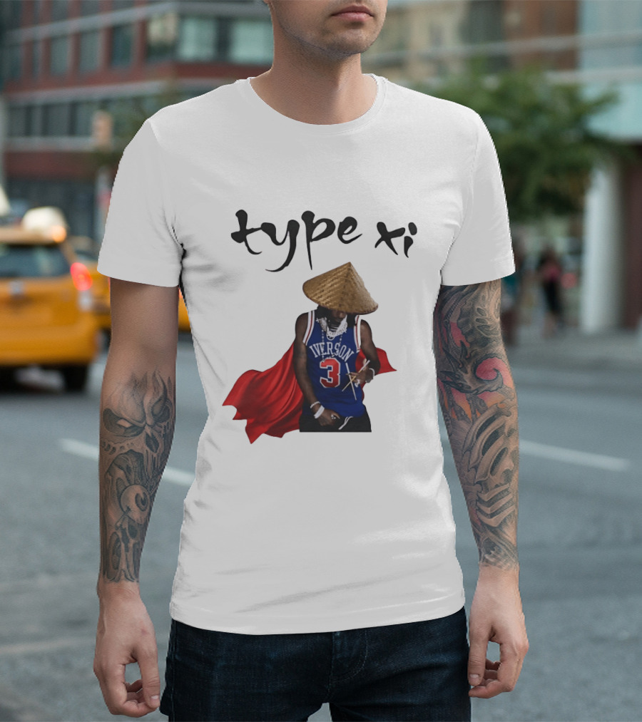 Allen Iverson 3 Jersey Type XI Conical Hat Red Cape T-Shirt