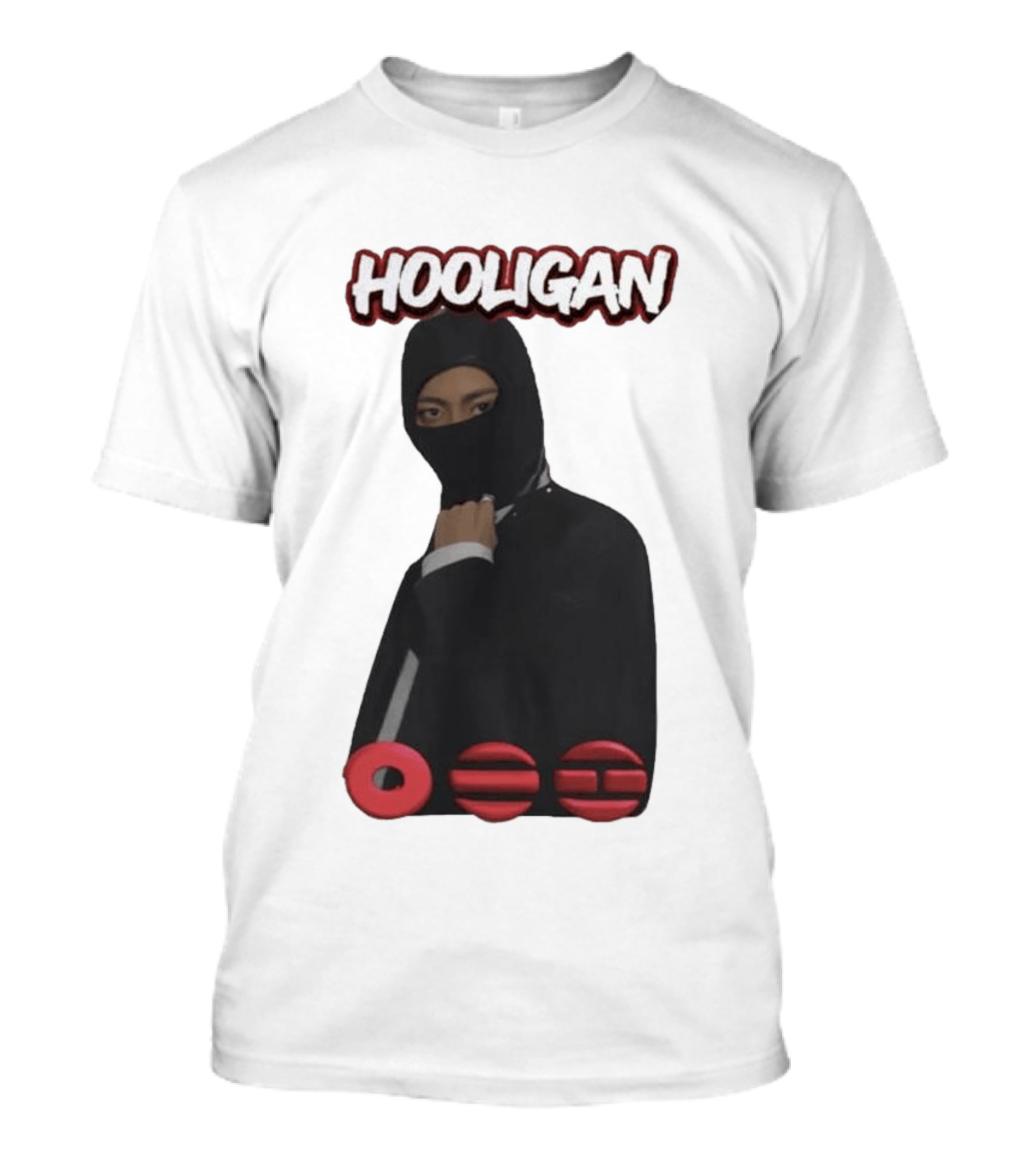 Hooligan Masked Style With BTS Concert Red Accents T-Shirt