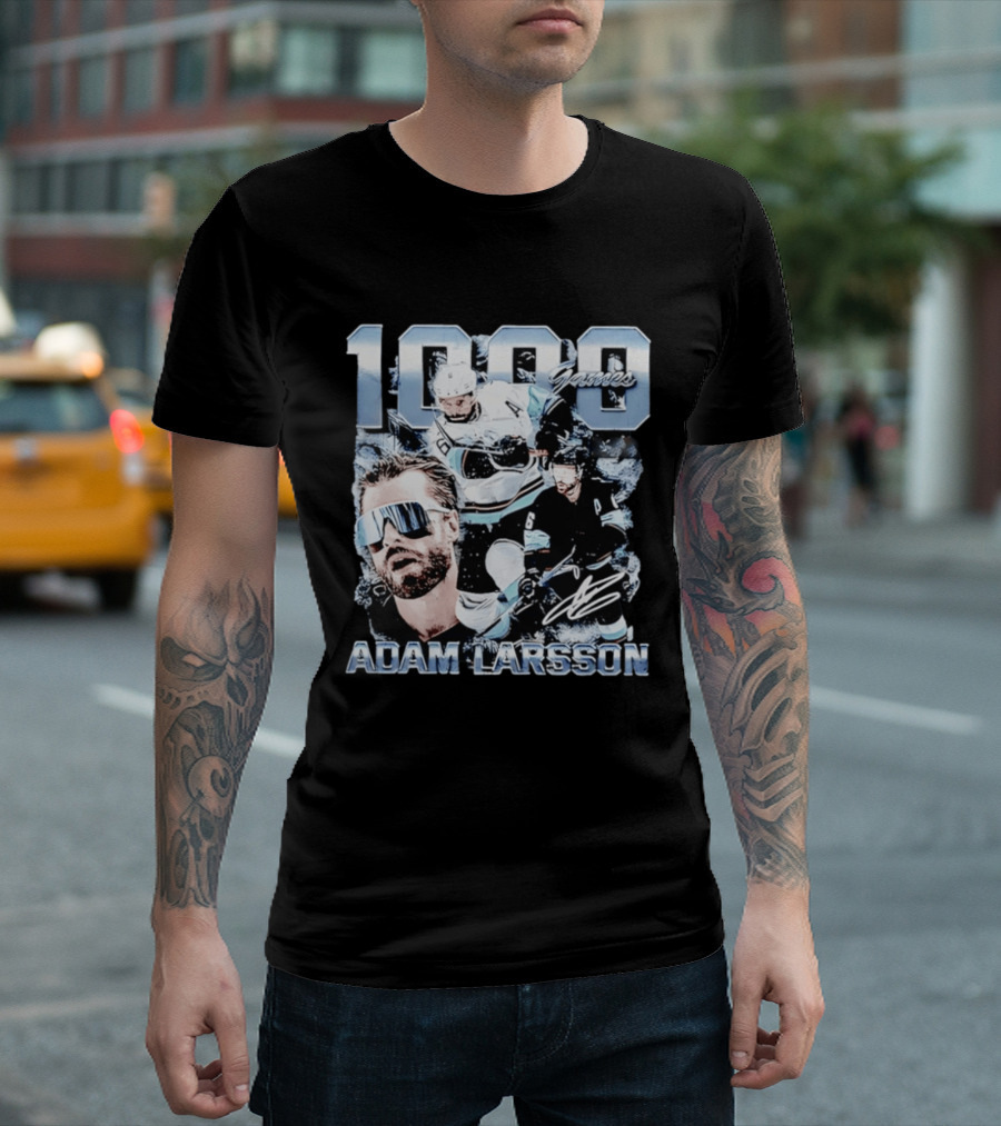 Adam Larsson Seattle 1000 Games Celebration F&B Digitally Printed T-Shirt