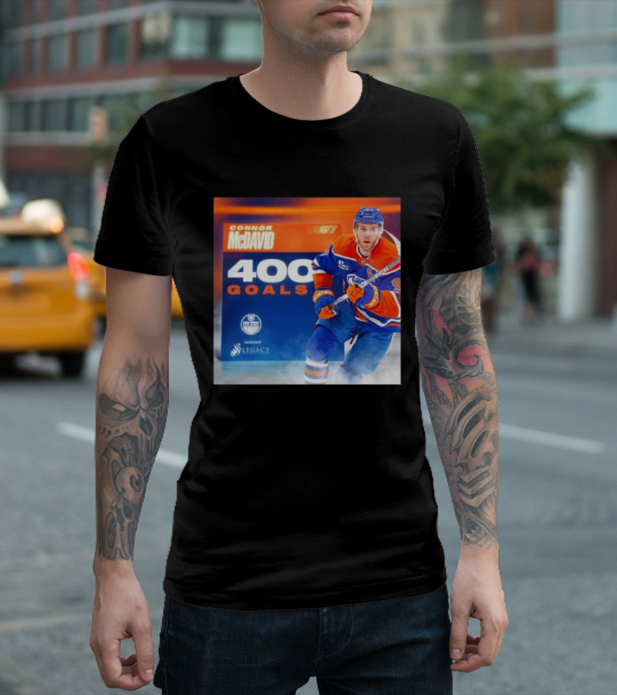 Connor McDavid 400 Goals Edmonton Oilers Legacy Sports Excellence T-Shirt