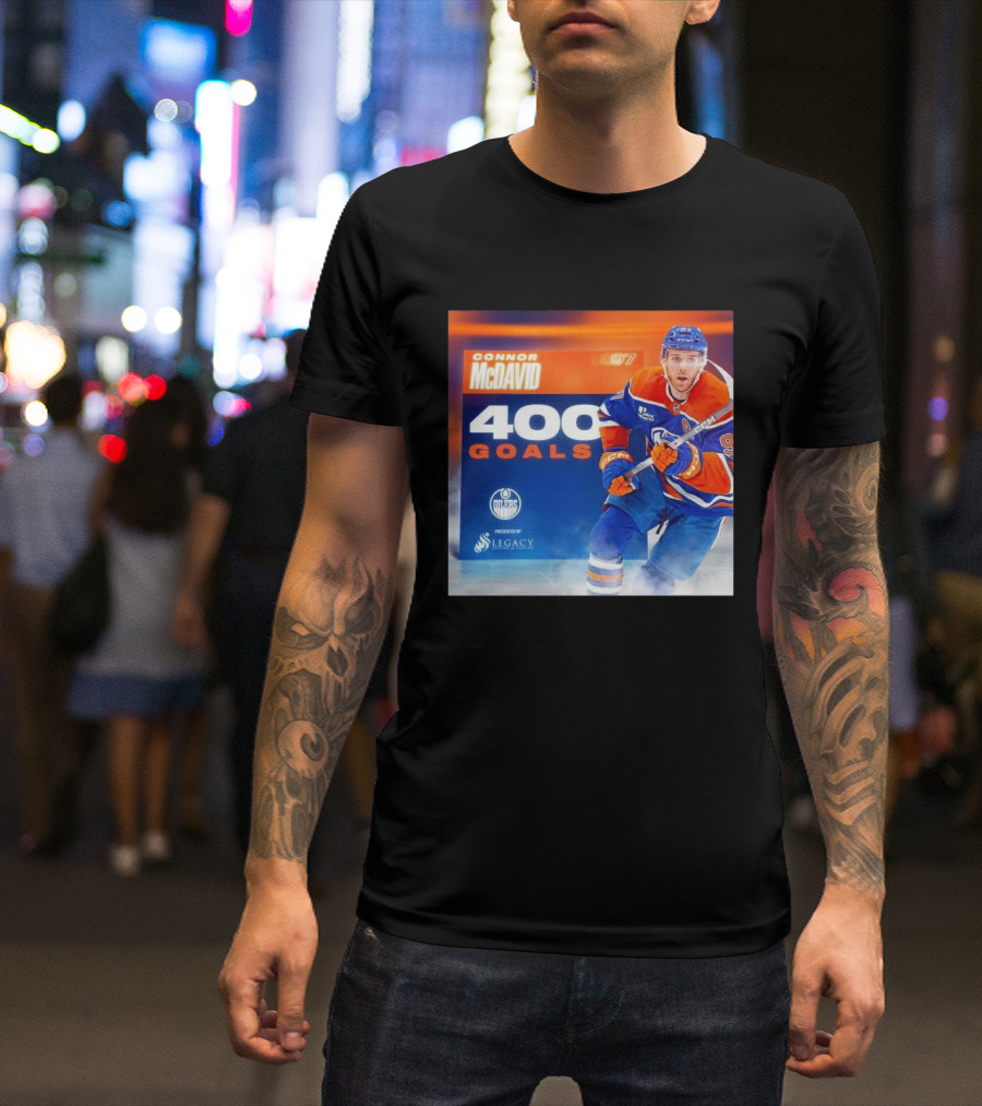 Connor McDavid 400 Goals Edmonton Oilers Legacy Sports Excellence T-Shirt