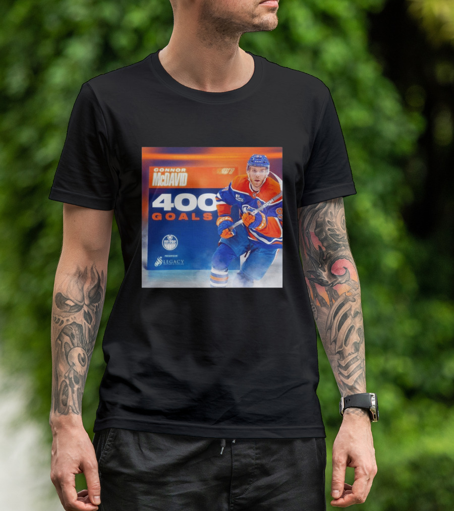 Connor McDavid 400 Goals Edmonton Oilers Legacy Sports Excellence T-Shirt