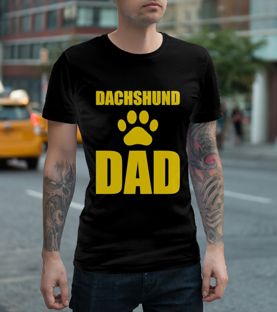 Dachshund Dad Wiener Dog Paw Print T-Shirt
