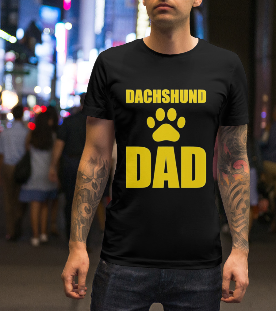 Dachshund Dad Wiener Dog Paw Print T-Shirt