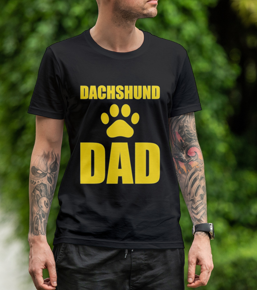 Dachshund Dad Wiener Dog Paw Print T-Shirt