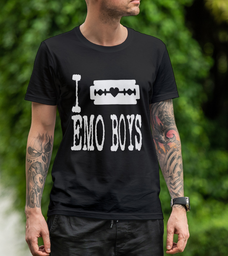 I Heart Emo Boys Razor Blade Icon Emo Subculture T-Shirt