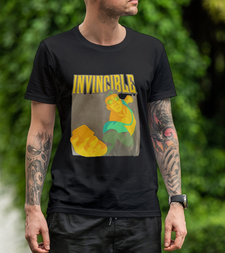 Invincible Superhero Bold Fist Action Pose T-Shirt