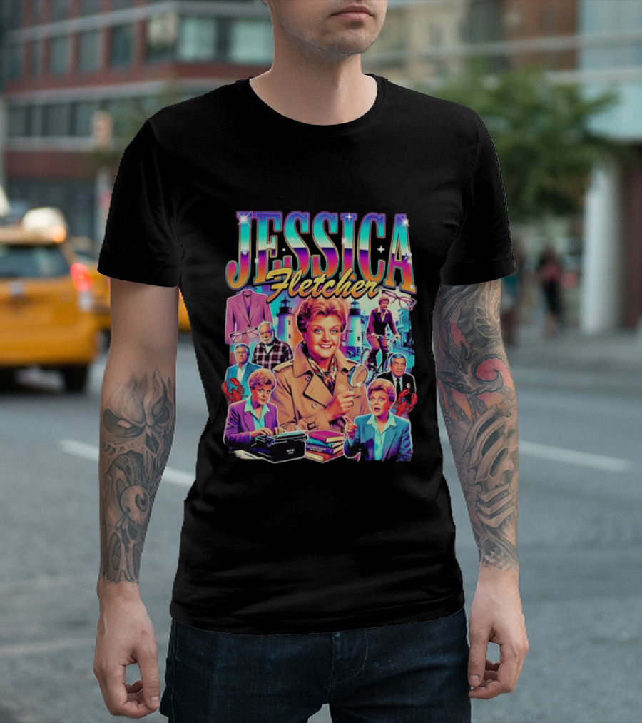 Jessica Fletcher Angela Lansbury Murder She Wrote Retro Collage T-Shirt