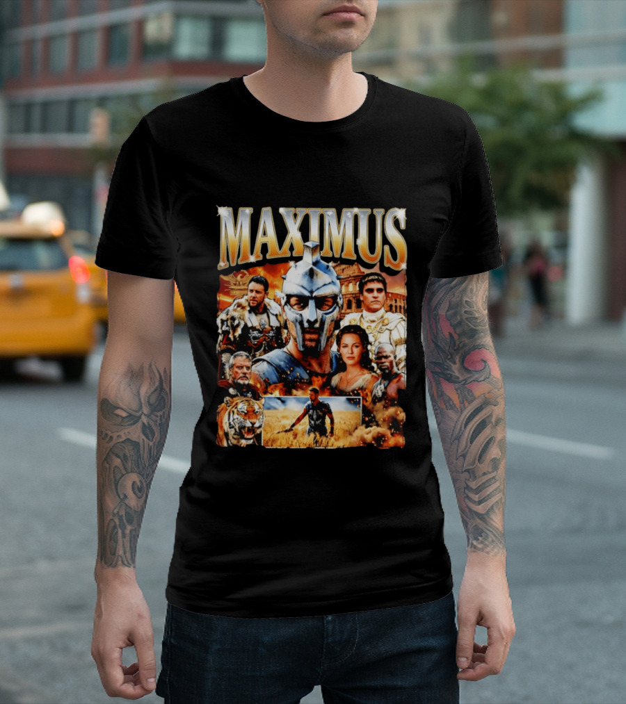 Maximus Gladiator Colosseum Russell Crowe Joaquin Phoenix Tiger Ancient Rome T-Shirt