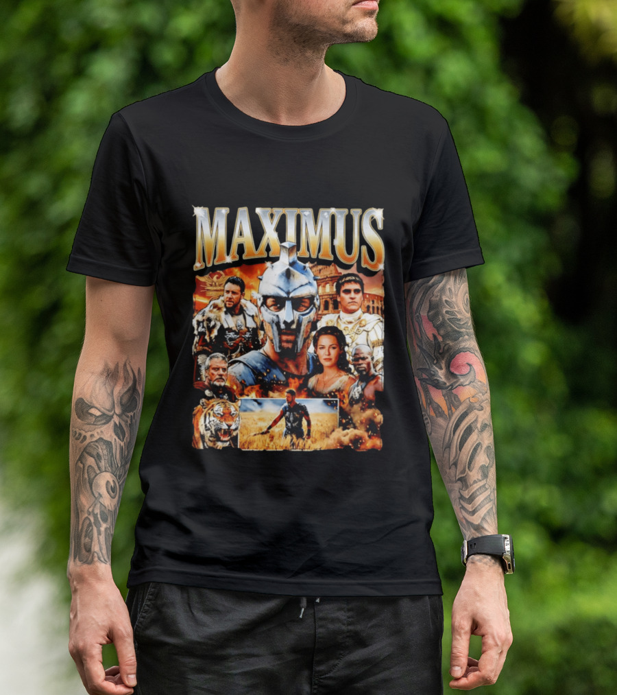 Maximus Gladiator Colosseum Russell Crowe Joaquin Phoenix Tiger Ancient Rome T-Shirt