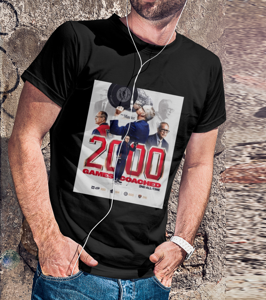 Paul Maurice NHL 2000 Games Coached 2nd All Time Vintage Hockey T-Shirt