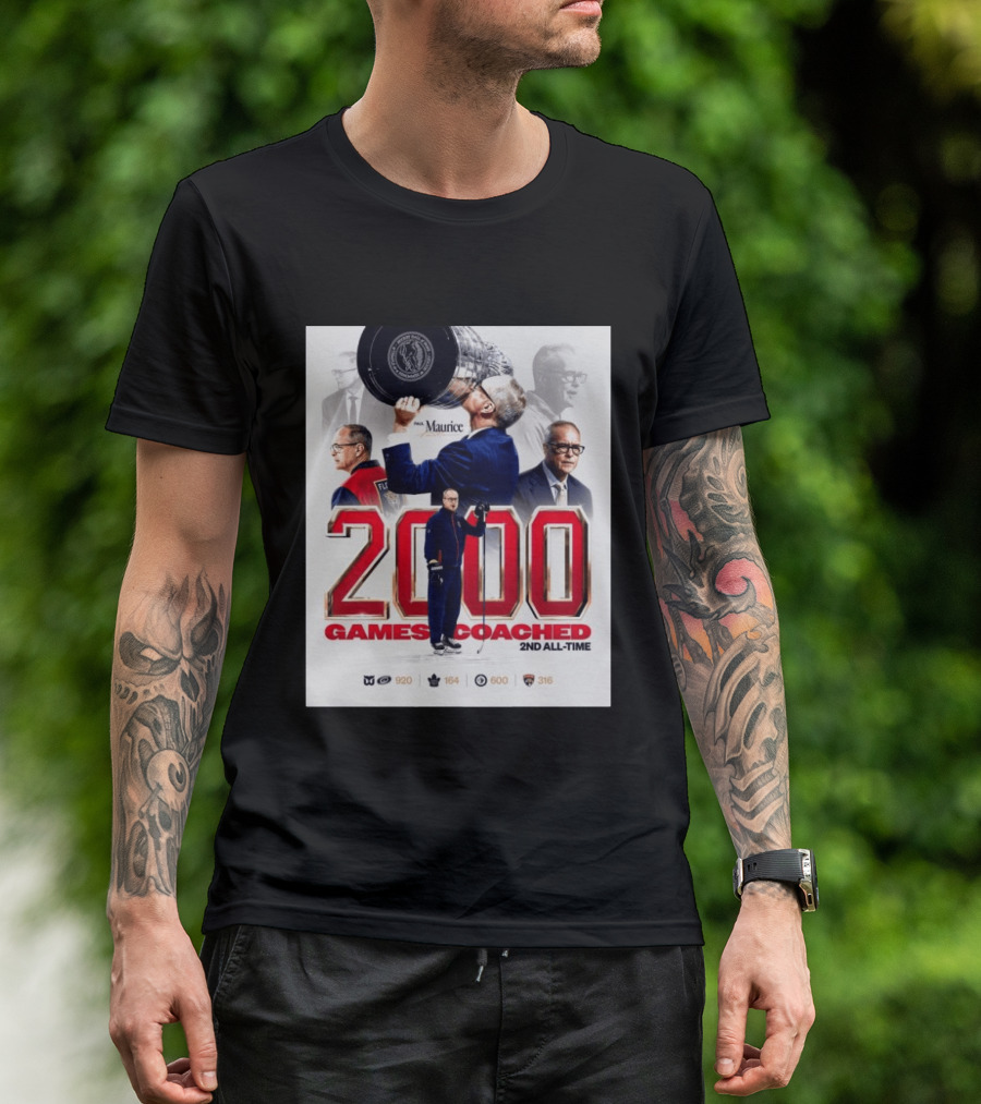 Paul Maurice NHL 2000 Games Coached 2nd All Time Vintage Hockey T-Shirt