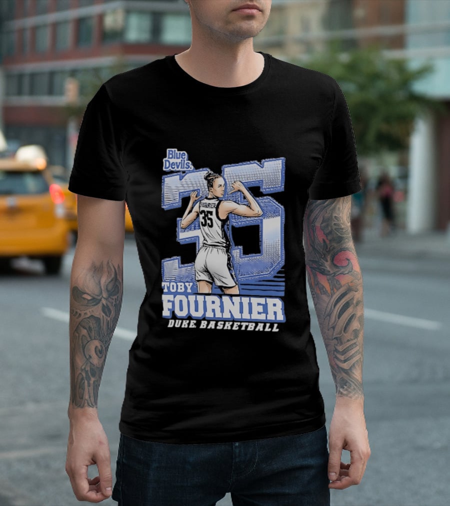 Toby Fournier Duke Blue Devils 35 Basketball Player T-Shirt