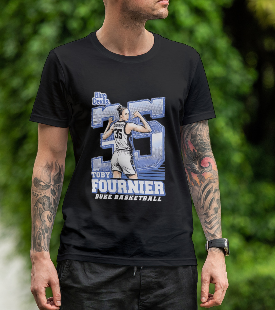 Toby Fournier Duke Blue Devils 35 Basketball Player T-Shirt