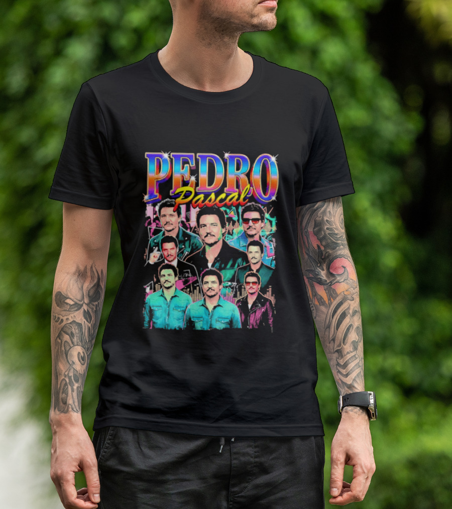 Pedro Pascal Multicolored Collage Actor T-Shirt