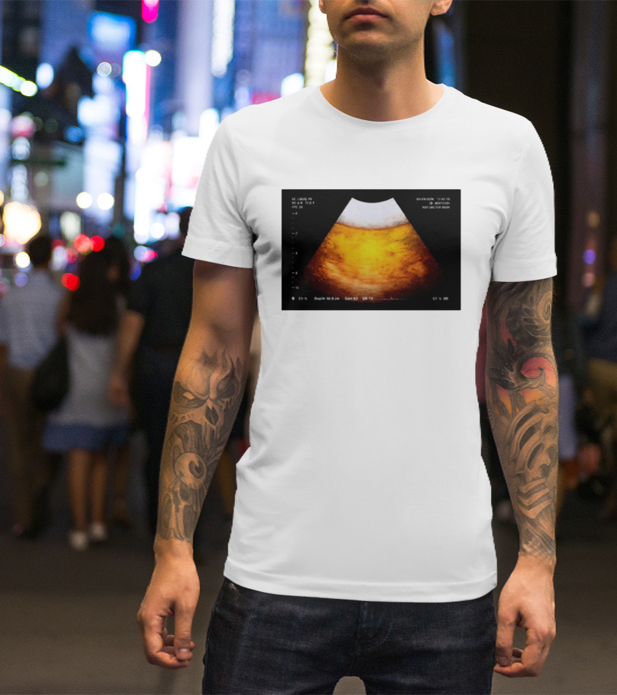 Beer Ultrasound Image Not Safe For Liver T-Shirt