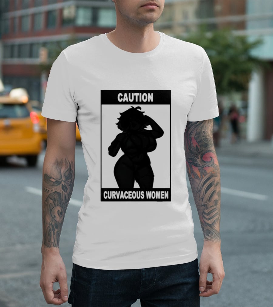 Caution Curvaceous Women 2026 Bold Silhouette Warning T-Shirt