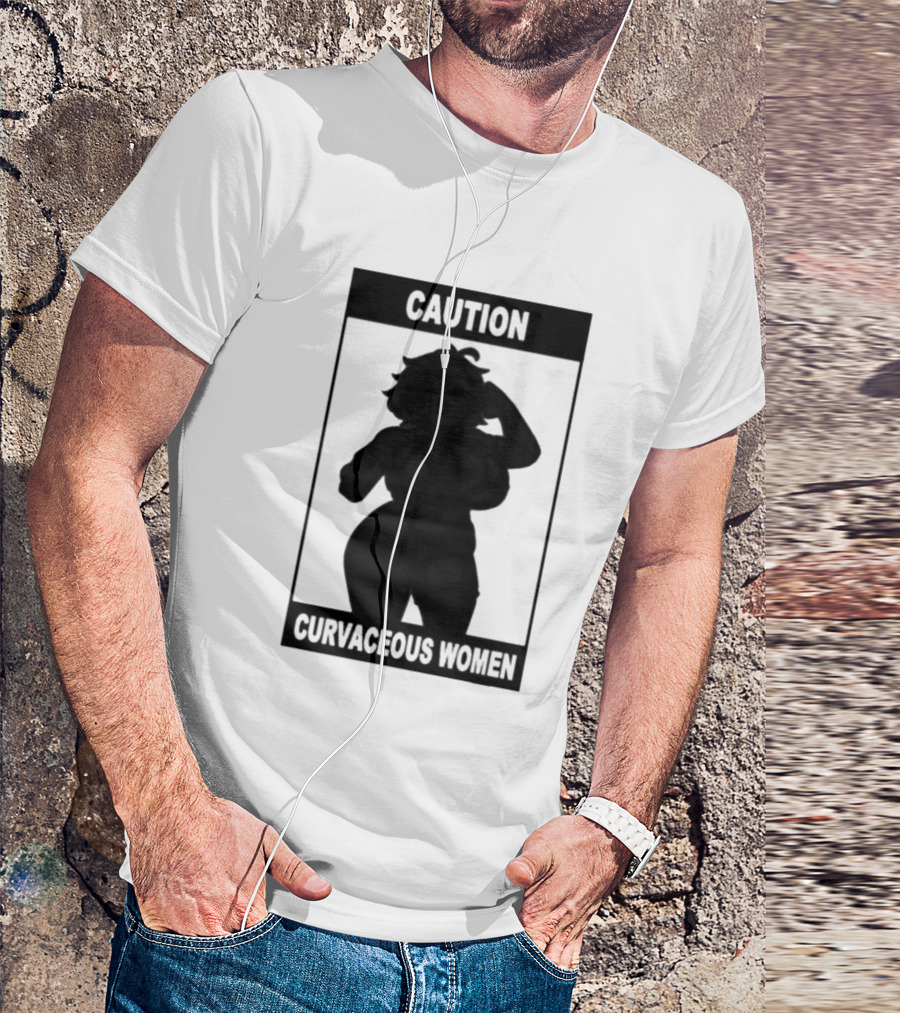 Caution Curvaceous Women 2026 Bold Silhouette Warning T-Shirt