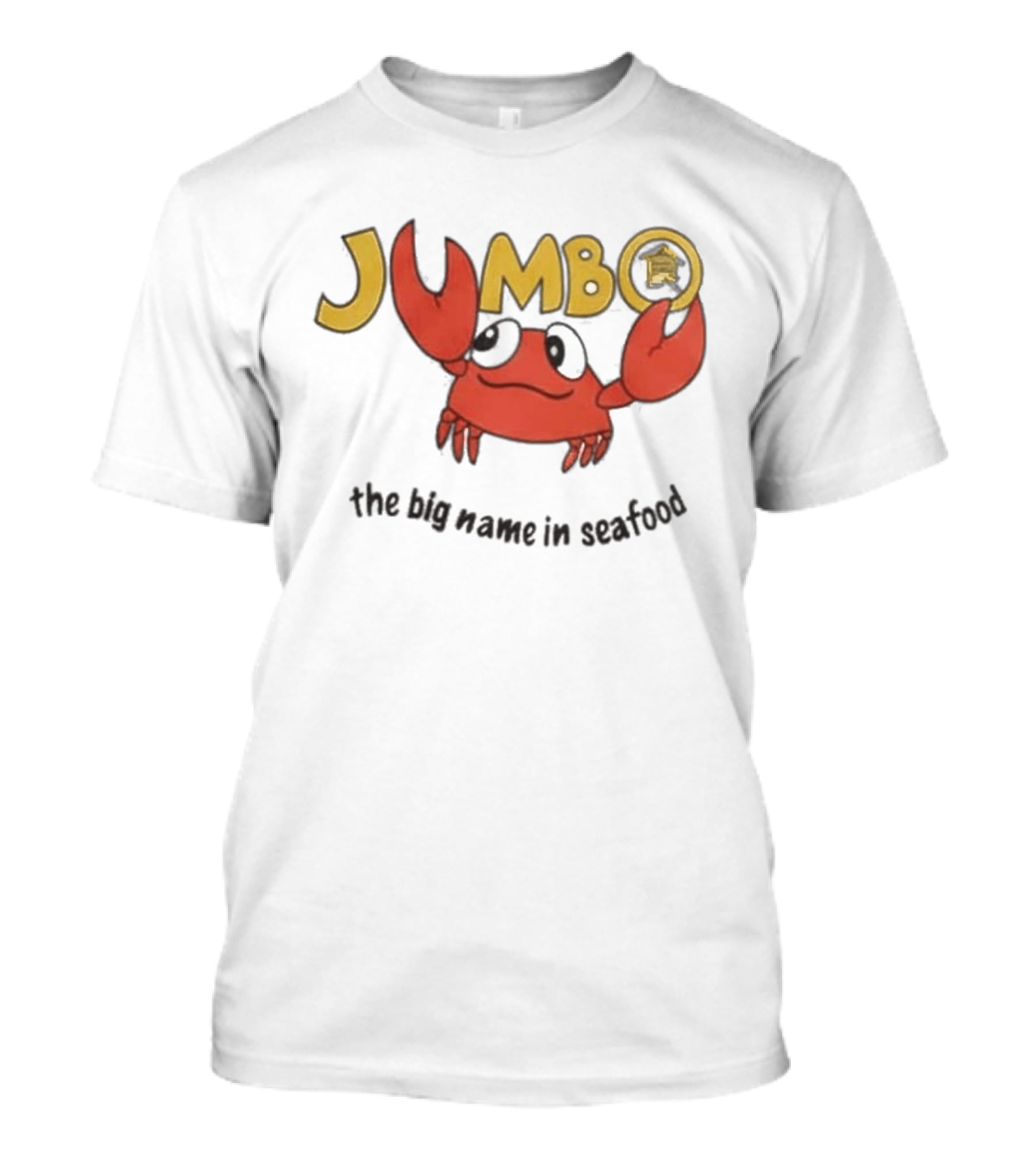 Jumbo The Big Name In Seafood Red Crab Cartoon T-Shirt