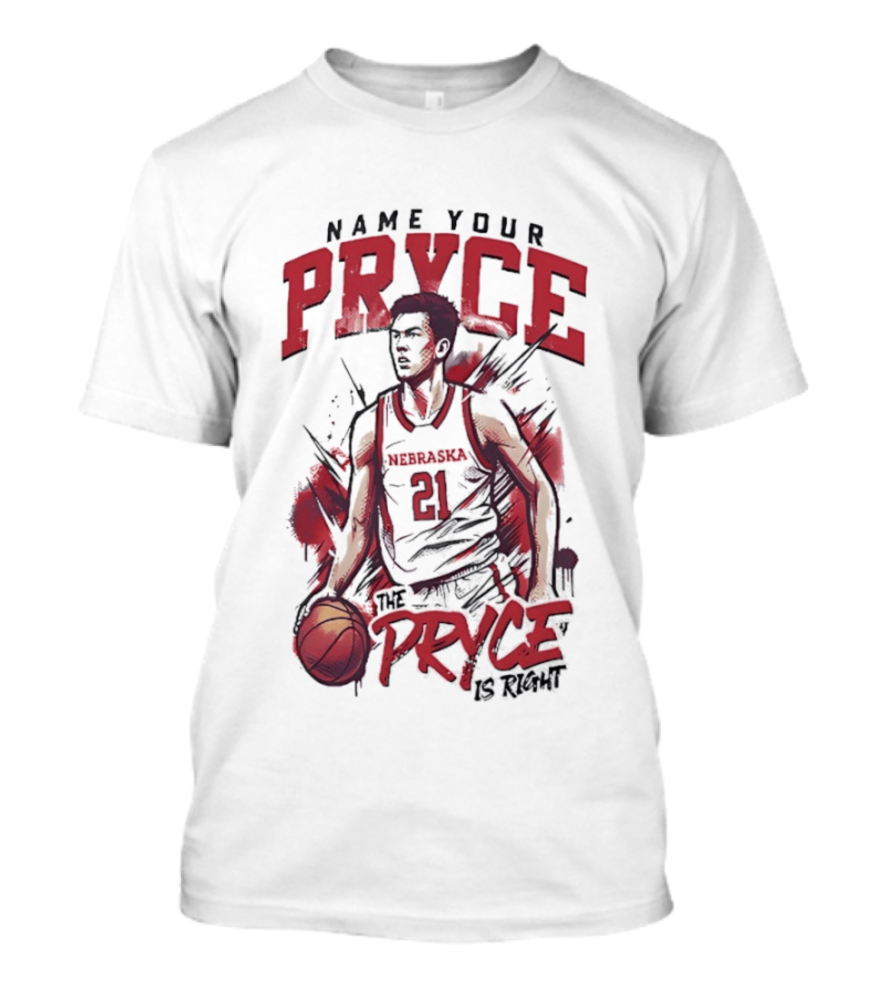 Name Your Pryce Nebraska Cornhuskers Basketball Player 21 Bryce Williams T-Shirt