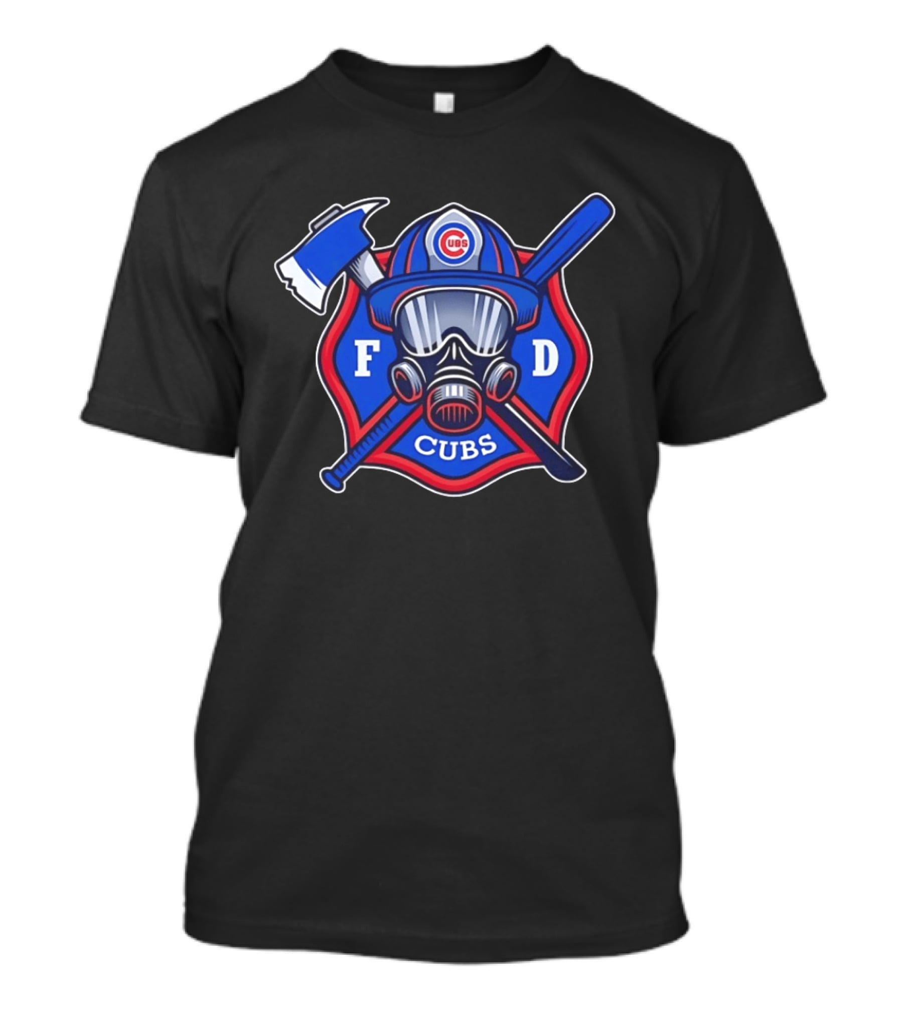Chicago Cubs Fire Department FD Northside Baseball Axe And Mask T-Shirt