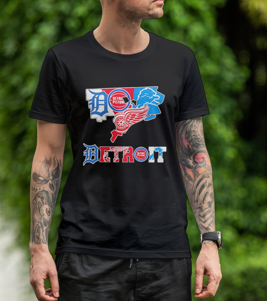 Detroit Pistons Lions Red Wings Tigers State Michigan T-Shirt