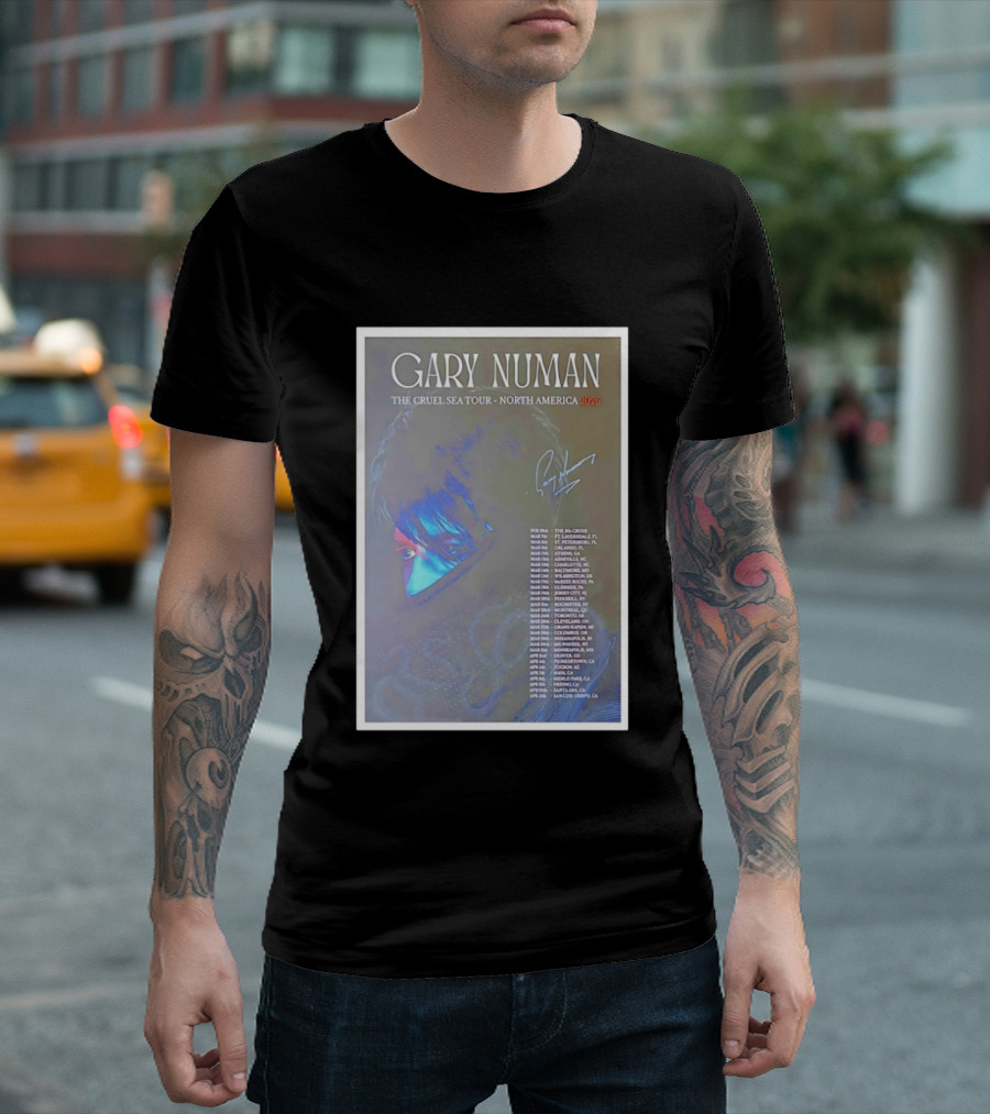 Gary Numan The Cruel Sea Tour North America 2026 Signed T-Shirt