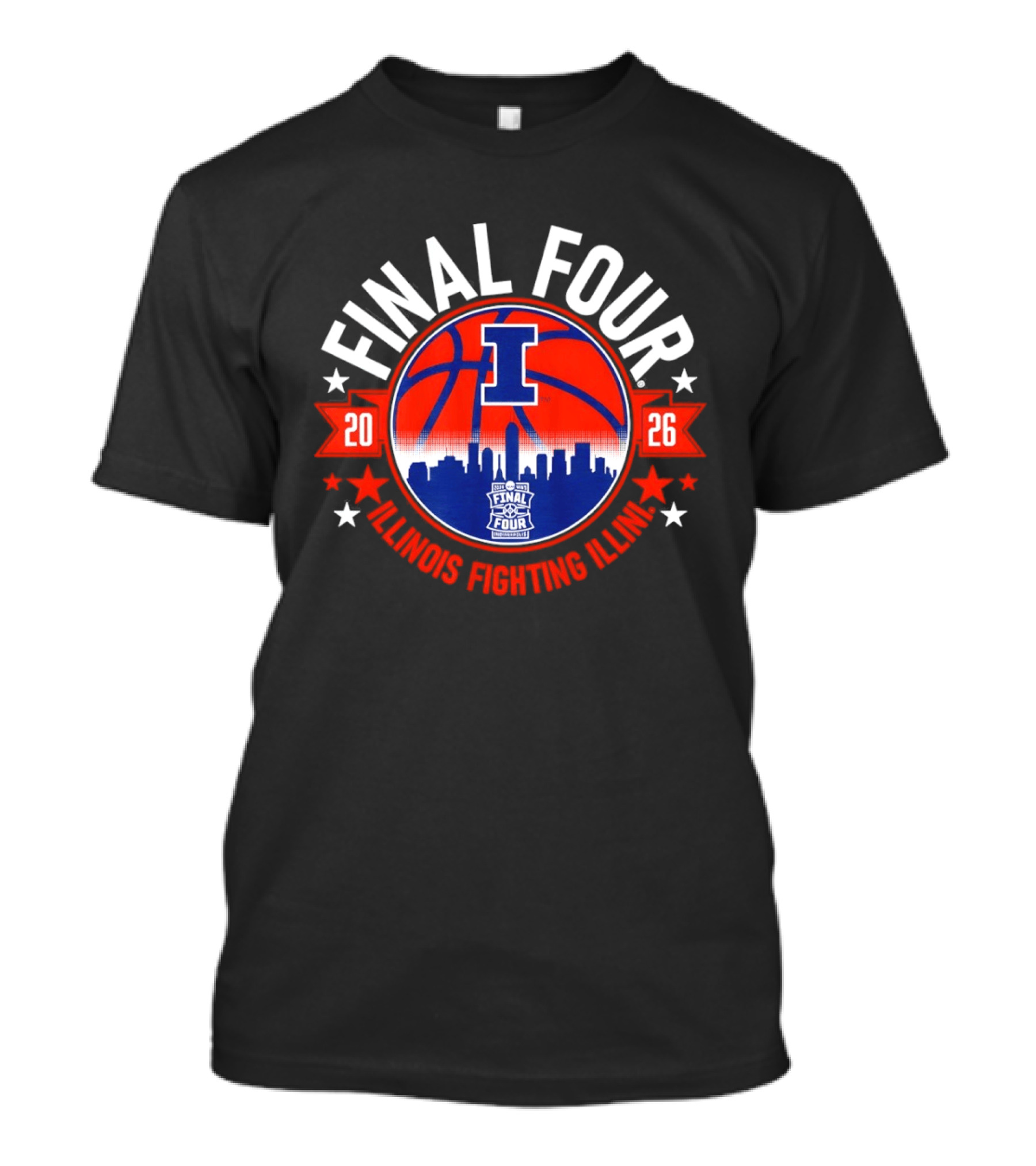 Illinois Fighting Illini 2026 Final Four Basketball Skyline T-Shirt