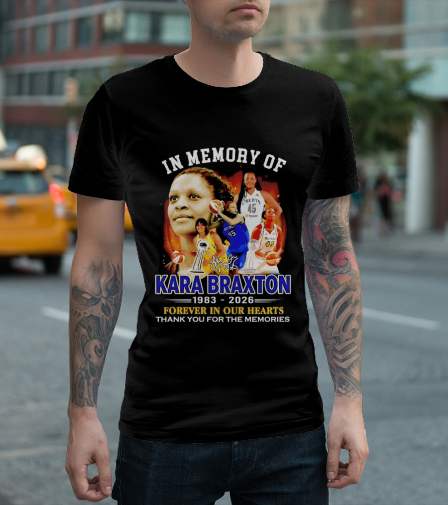 In Memory Of Kara Braxton 1983 2026 Forever In Our Hearts Thank You For The Memories Basketball T-Shirt