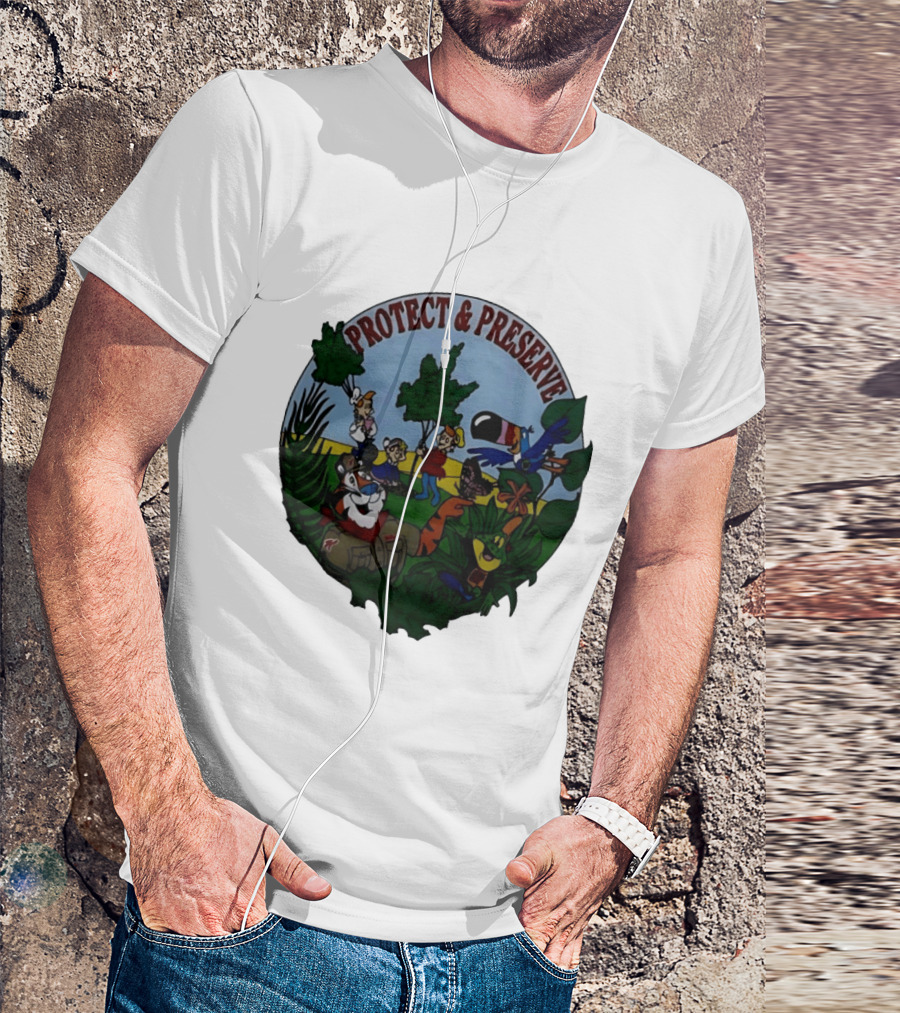 1993 Kelloggs Tony The Tiger Protect Preserve Environmentalist Kids Nature T-Shirt