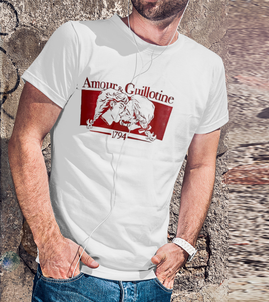 Amour And Guillotine 1794 Romantic Revolution Embrace T-Shirt