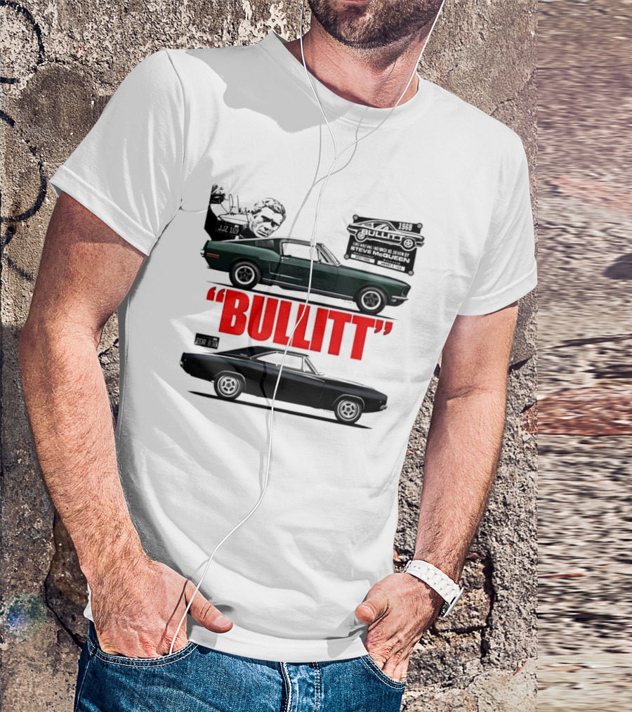 Bullitt 1968 Frank Bullitt Ford Mustang GT Green Highland Dodge Charger T-Shirt