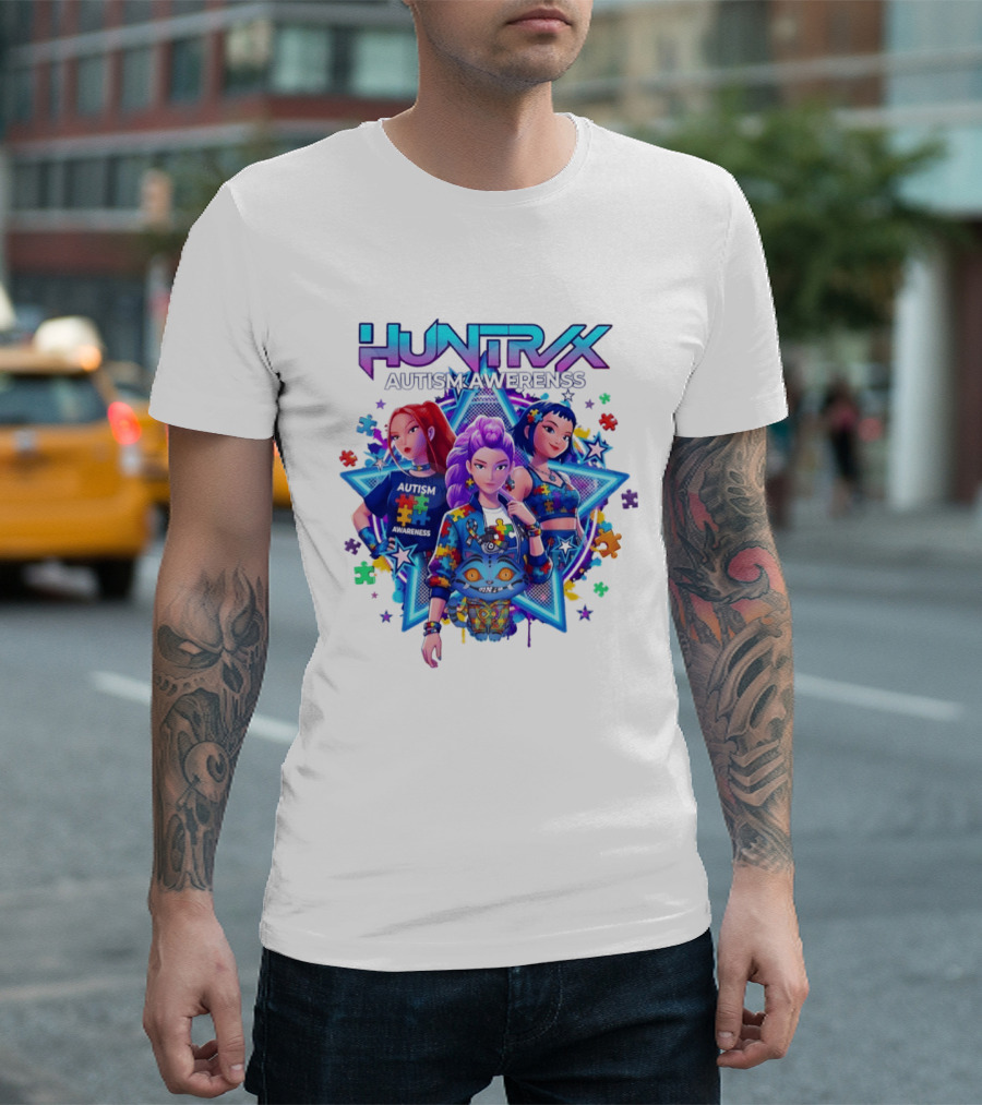Huntrix Autism Awareness Demon Hunter K Pop Puzzle Star 2026 T-Shirt