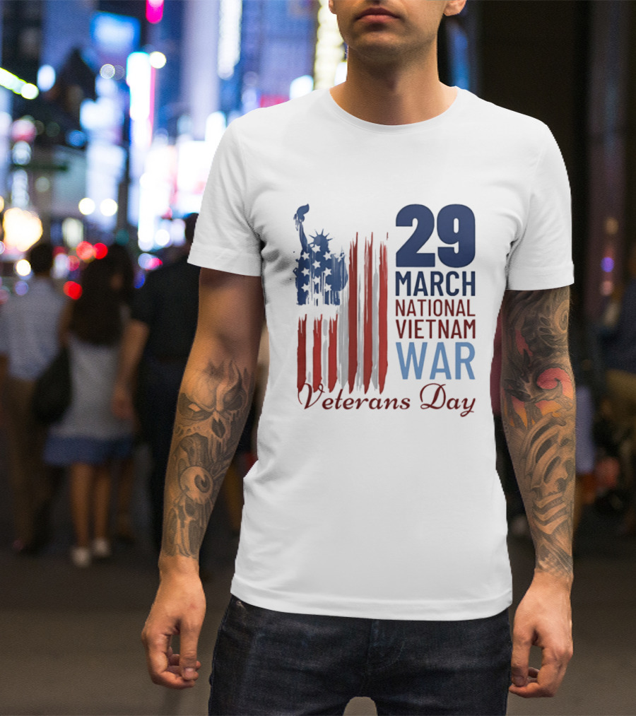 March 29 Honor National Vietnam War Veterans Day Patriotic Flag Recognize Heroes T-Shirt