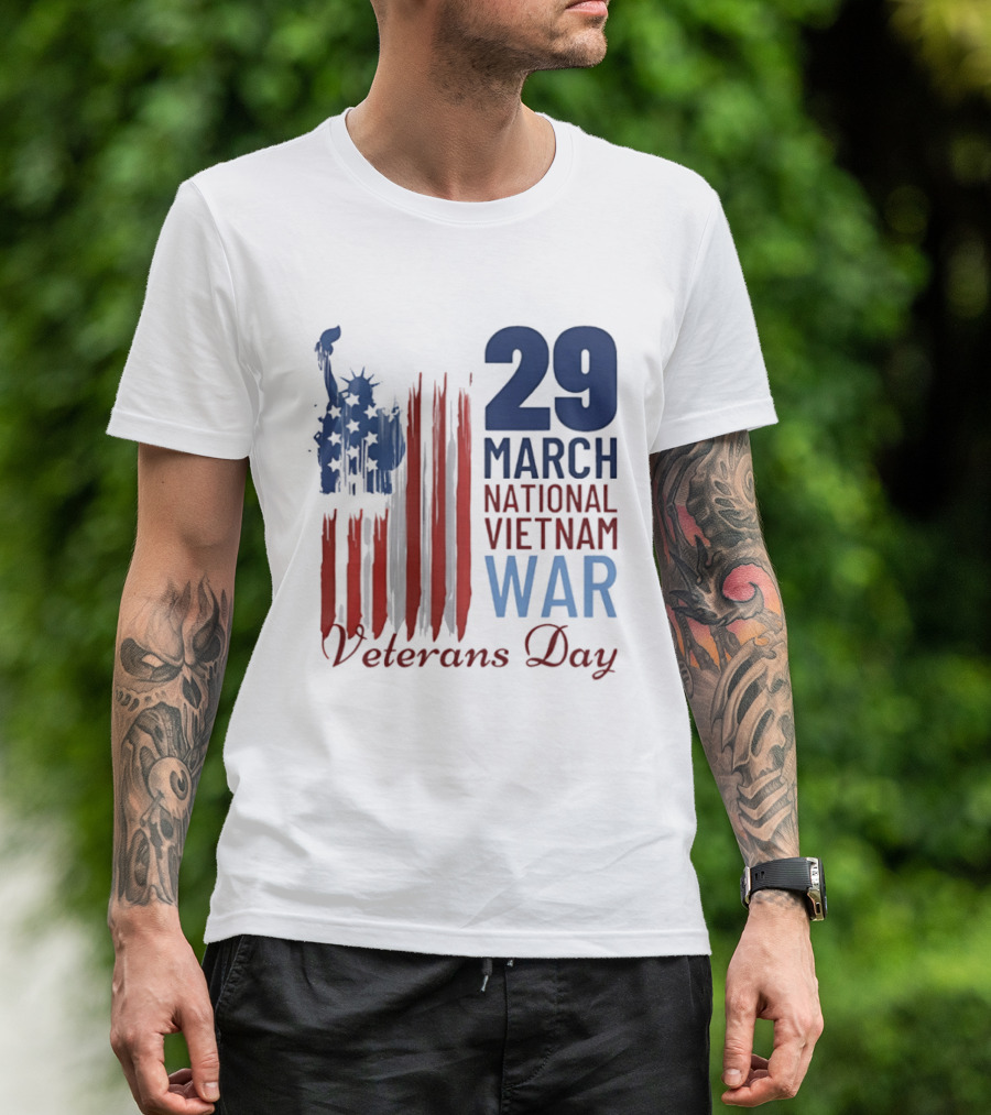 March 29 Honor National Vietnam War Veterans Day Patriotic Flag Recognize Heroes T-Shirt