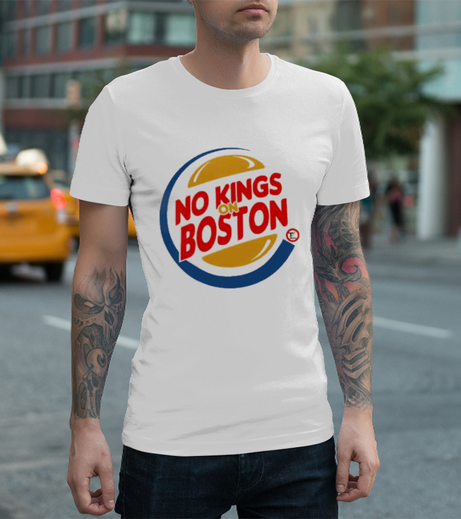 No Kings On Boston Rally Saturn Burger T-Shirt