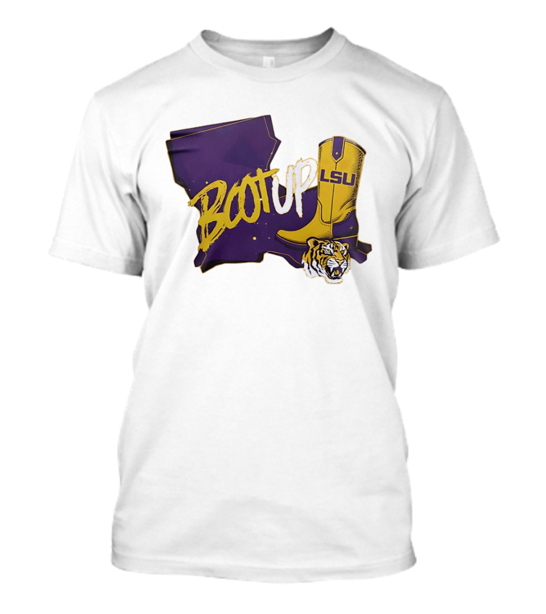 Welcome Home Coach Will Wade Boot Up LSU Tigers Louisiana Map And Boot With LSU Logo And Tiger Head T-Shirt