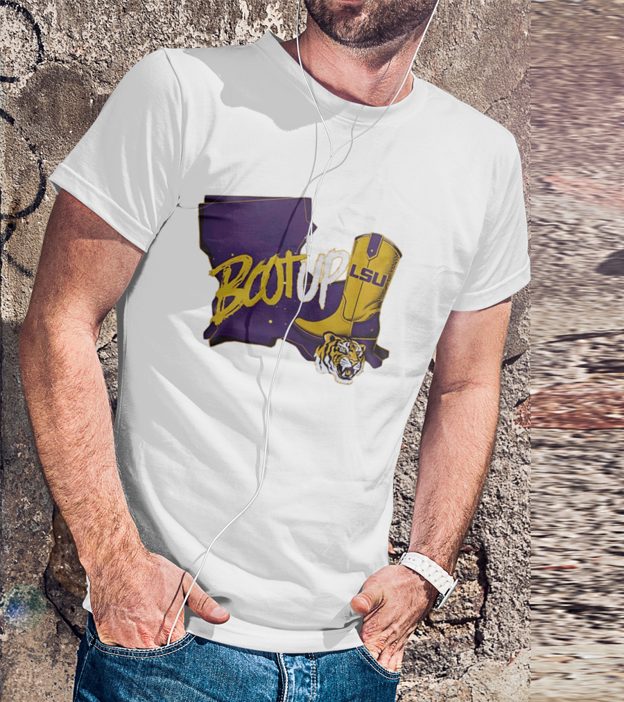 Welcome Home Coach Will Wade Boot Up LSU Tigers Louisiana Map And Boot With LSU Logo And Tiger Head T-Shirt