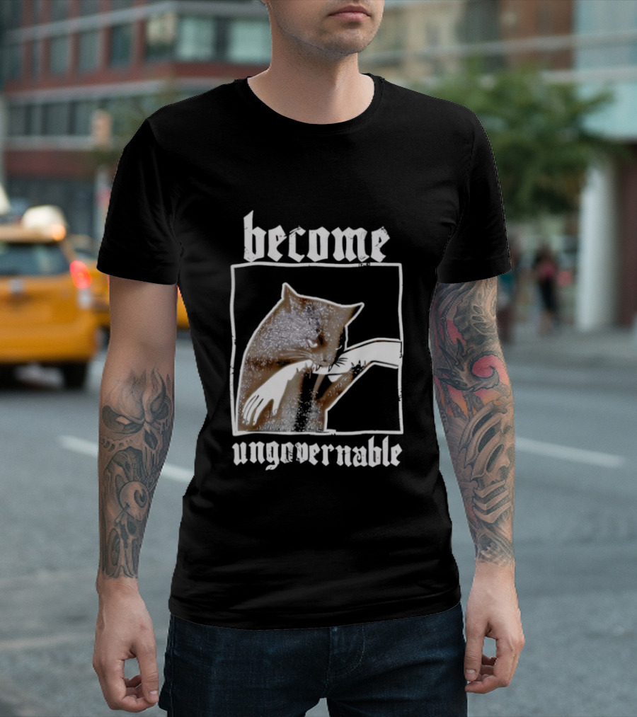 Become Ungovernable Cat Biting Hand T-Shirt