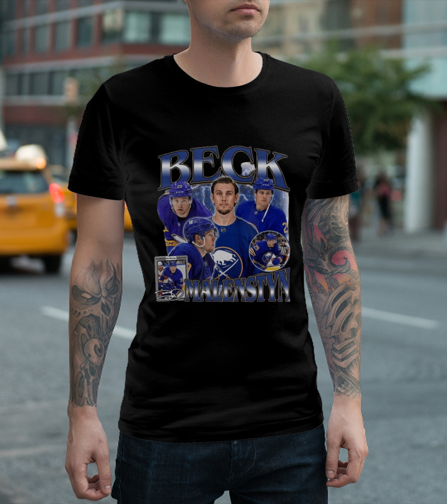 Beck Malenstyn Blue 29 Hockey Celebration T-Shirt