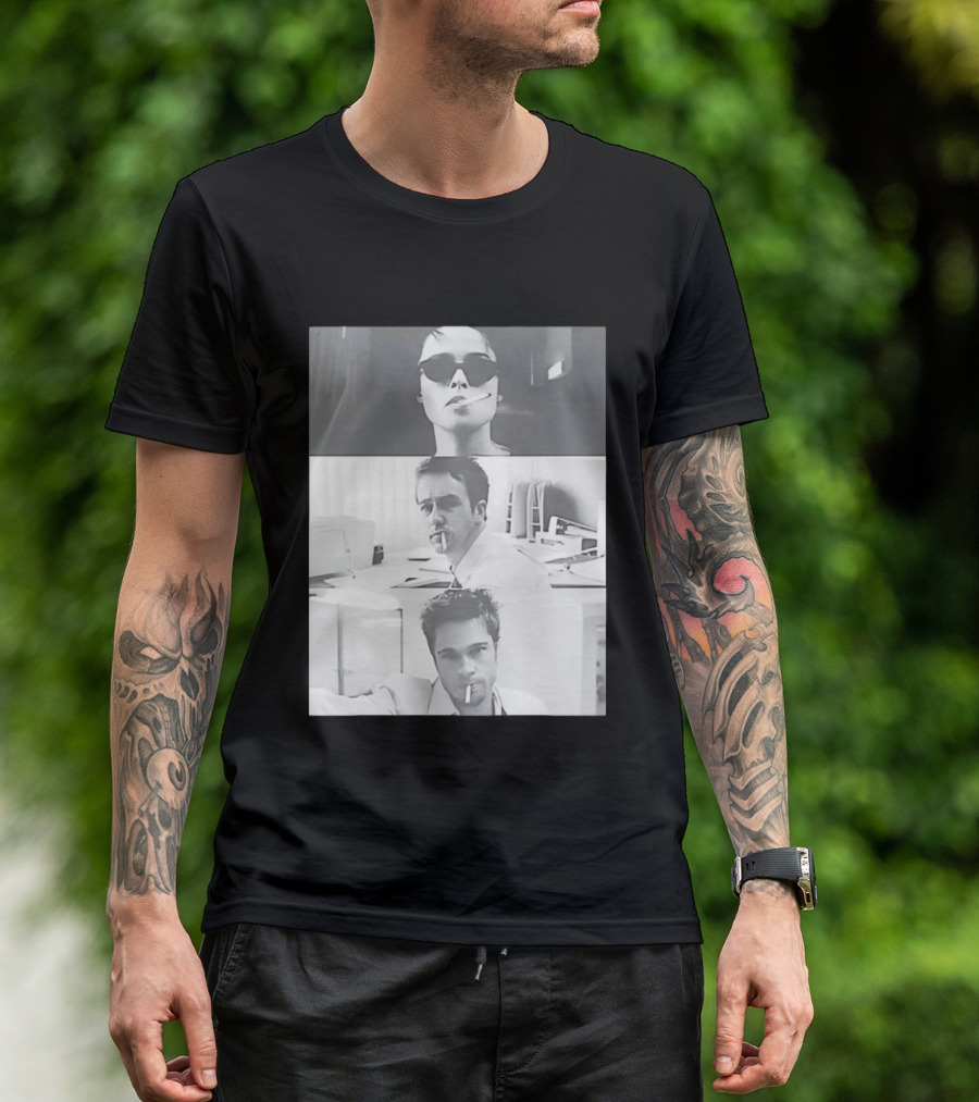 Brad Pitt Edward Norton Marla Film 1999 Smoking Scenes T-Shirt