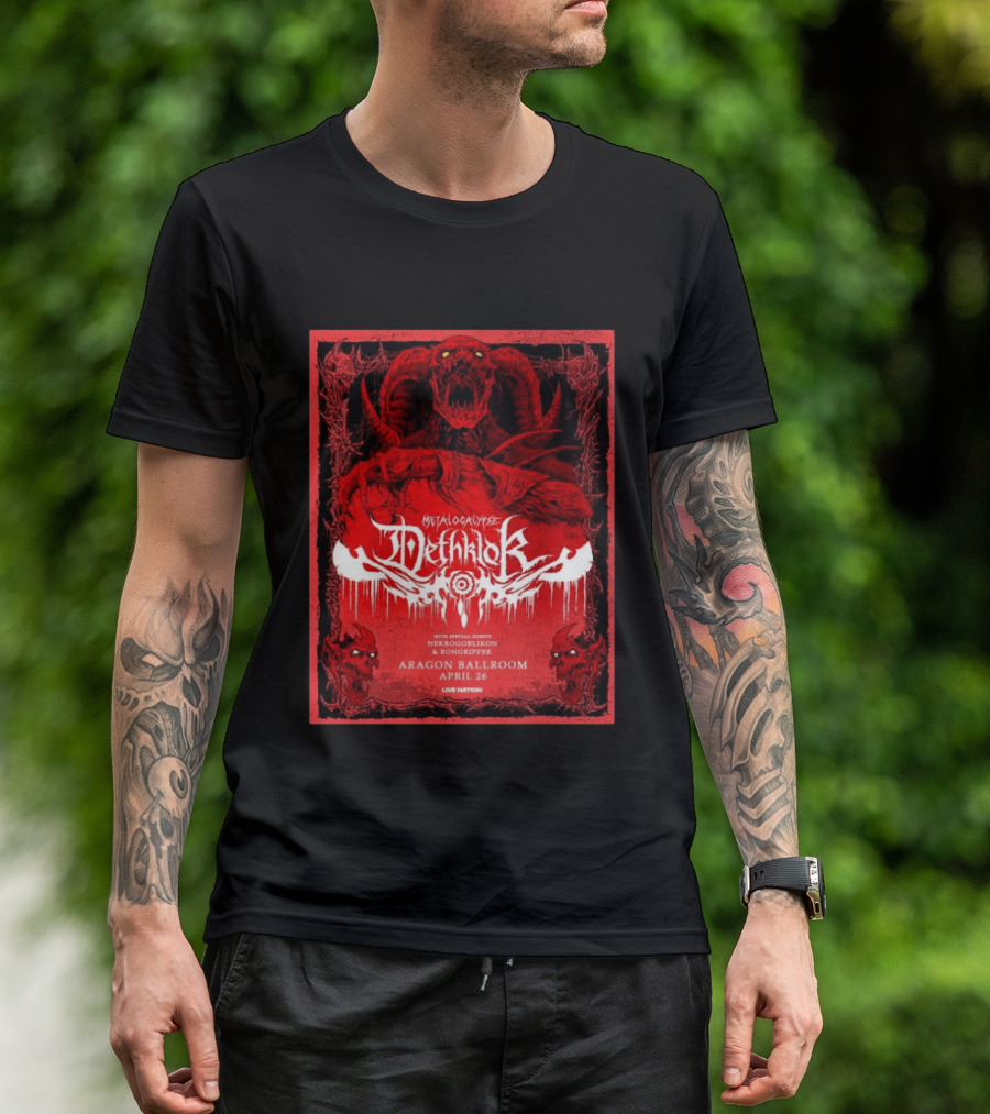 Metalocalypse Dethklok With Nekrogoblikon And Bongripper At Aragon Ballroom April 26 Live Nation T-Shirt