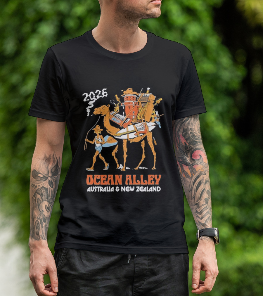 2026 Ocean Alley Australia New Zealand Camel Tour T-Shirt