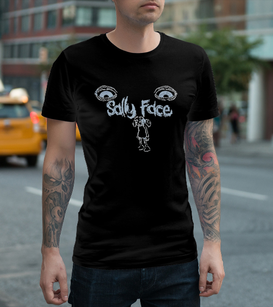 Sally Face Eyes Blue Sketch T-Shirt