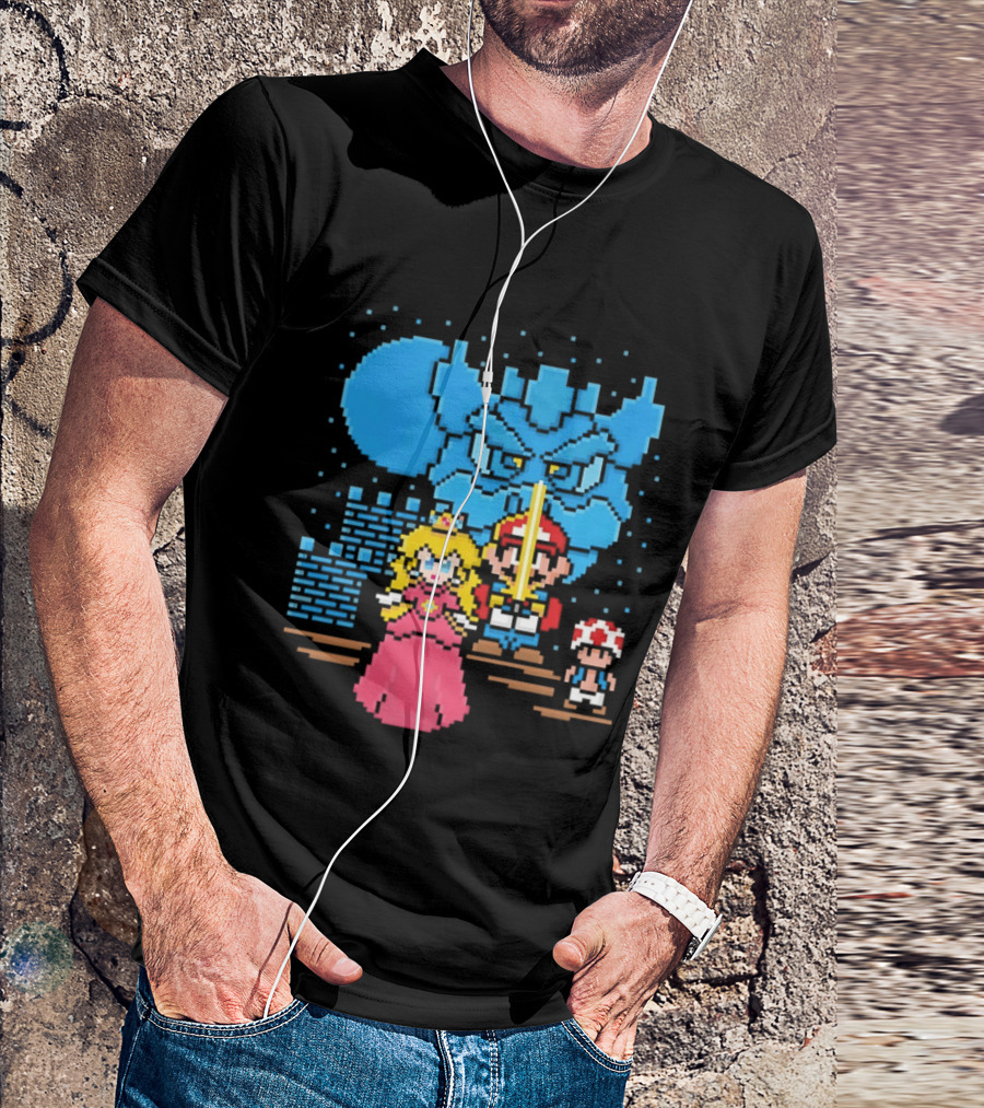 Super Mario Bros Star Wars Crossover With The Brothers Hildebrandt Pixel T-Shirt