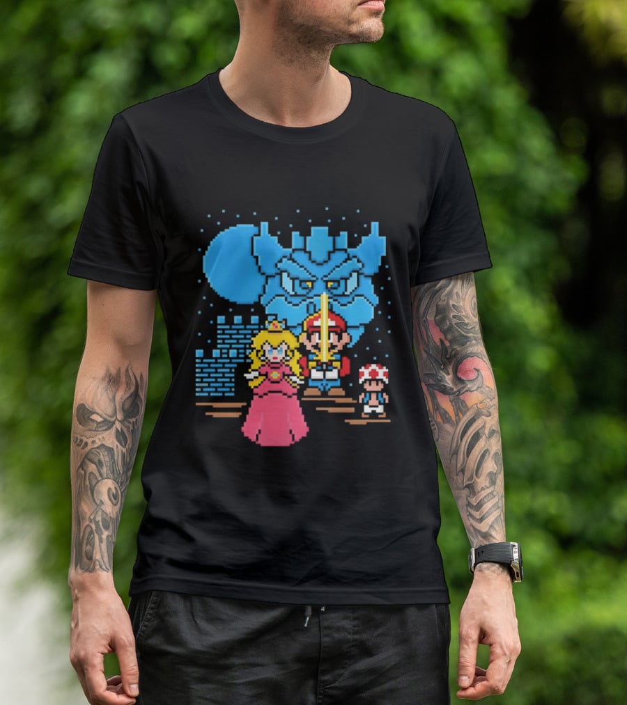 Super Mario Bros Star Wars Crossover With The Brothers Hildebrandt Pixel T-Shirt