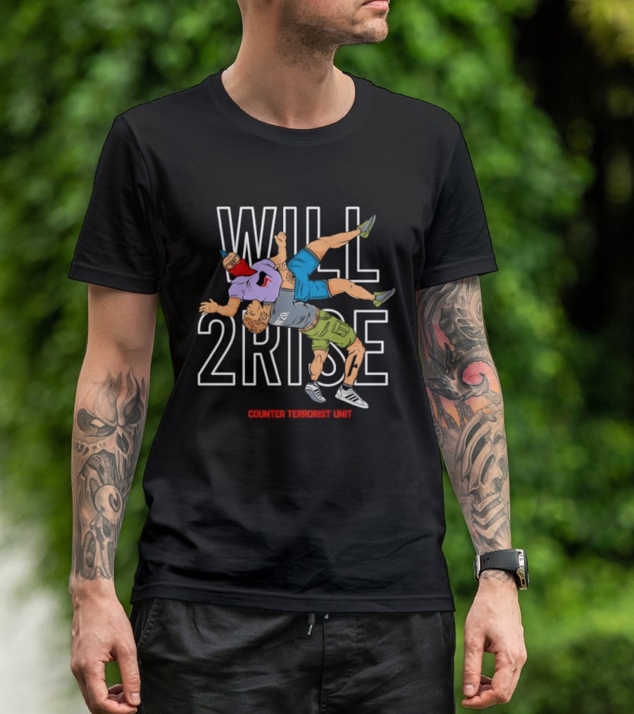 Will 2Rise Counter Terrorist Unit Emblem Wrestling Action T-Shirt